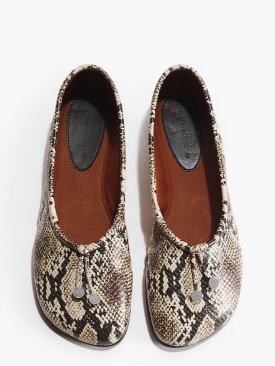 Stella McCartney Shoes - Stella McCartney H&M Python Ballet Flats - Neutral Brown